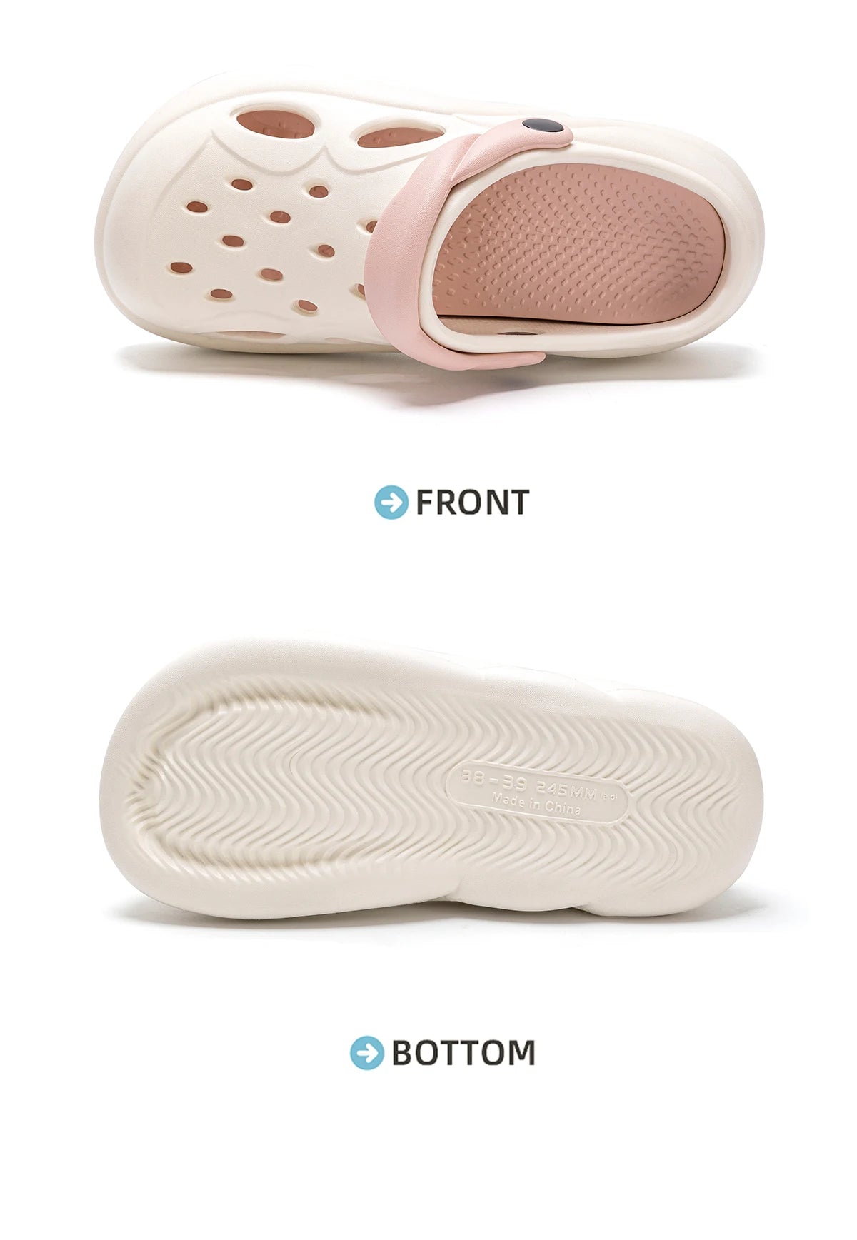 Women Thick Bottom Hole Shoes Summer Beach Platform Sandals Fashion Comfortable Indoor Outdoor Slippers