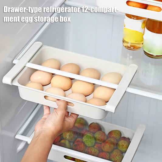 Hanging Kitchen Organizer Refrigerator Egg Fruit Storage Box Drawer Type Food Crisper Kitchen Accessories Fridge Organizer Shelf