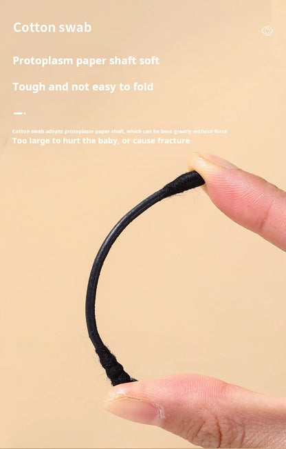 New Boxed Black Cotton Swabs Japanese Earpick Cotton Swabs Clean Blackhead Earpick Disposable Double-ended Cotton Swabs