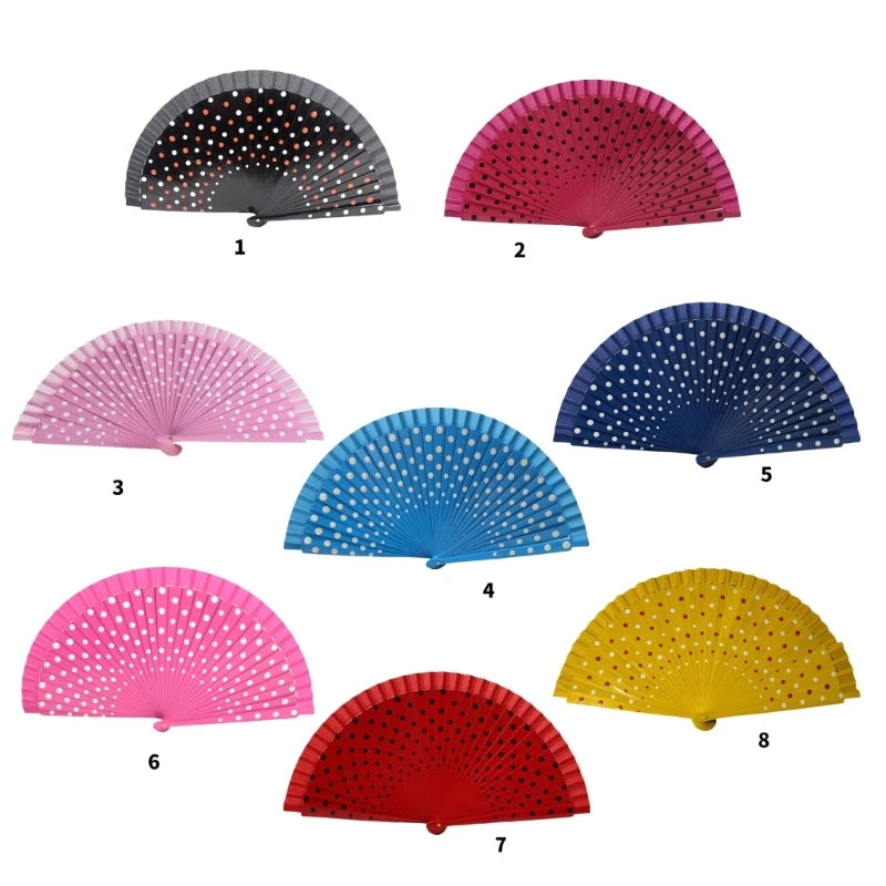 367A Flamenco Spanish Folding Hand Fan Fan for Dance Parties Wedding Decorations