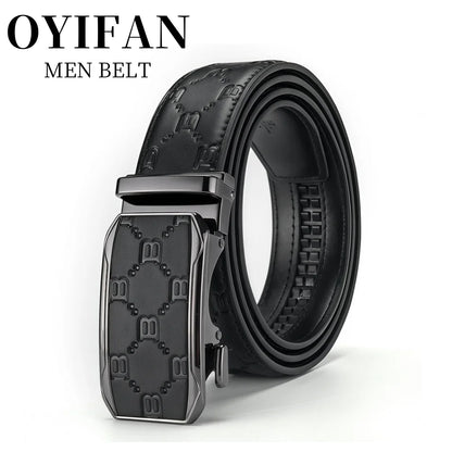 Luxury Men's Belt Genuine Leather Belt Men Adjustable Automatic Belt, Men's Business Belt Fashion Designer Belt for Men