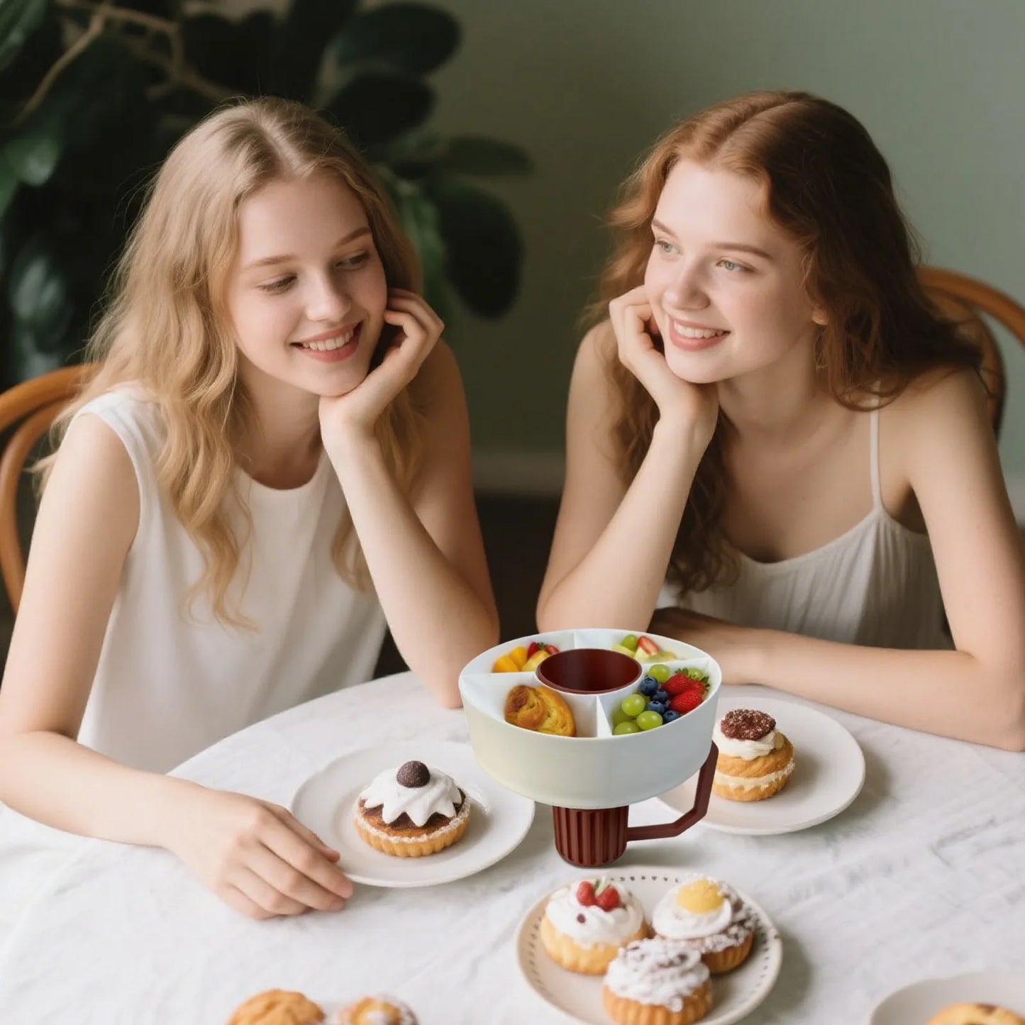 Outdoor Snack Tray Portable Outdoor Snack Platter Multi Functional Snack Tray,Reusable Snack Ring For Car Cup Holder,Home,Picnic