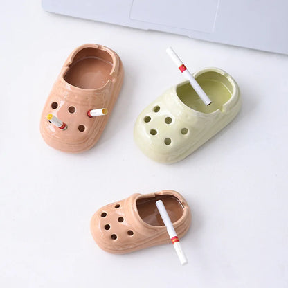 Stylish Ceramic Ashtray for Office Home Living Room Trendy Crocs Design Creative Business Gift