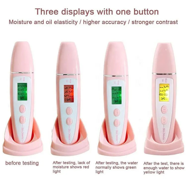 LCD Precise Detector Digital Skin Oil Moisture Tester for Face Care Bio Technology Sensor Lady Beauty Tool Women Spa Monitor
