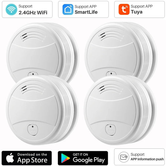 Tuya Smart Wifi Smoke Detector Sensor 80DB Alarm Fire Smoke Detector Wifi Fire Protection Home Security Alarm Smart Life APP