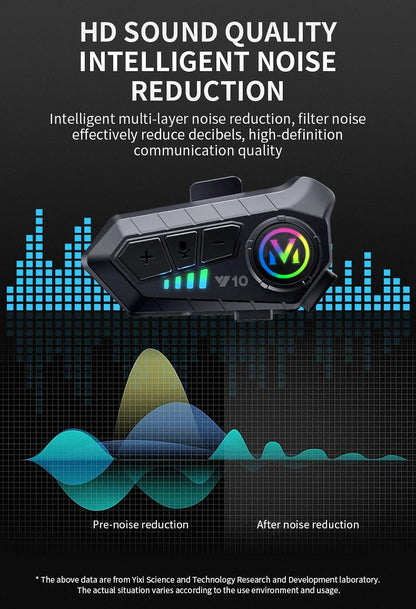 Y10 Motorcycle Helmet Bluetooth Headset 2000Mah Super Long Standby Wireless Hands-free Waterproof Motorbike Earphone