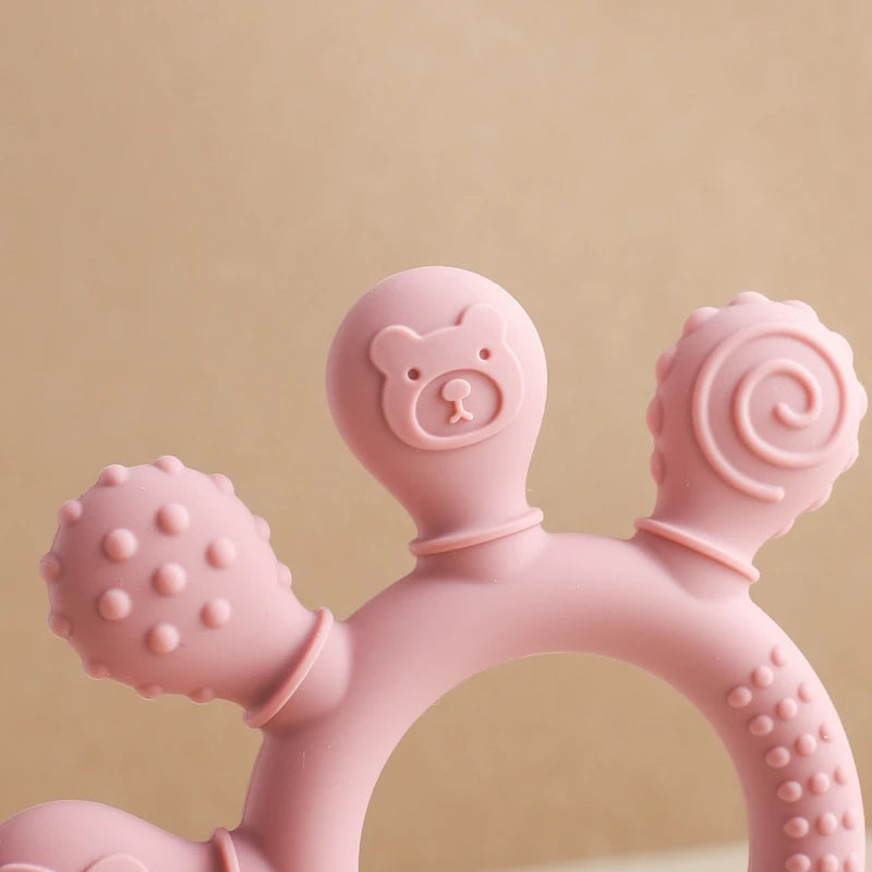 Baby Silicone Teethers Animal Food Grade Silicone Baby 0-12 Toys Silicone Teeth Grinding Stick Newborn Pacifier Accessories Toys