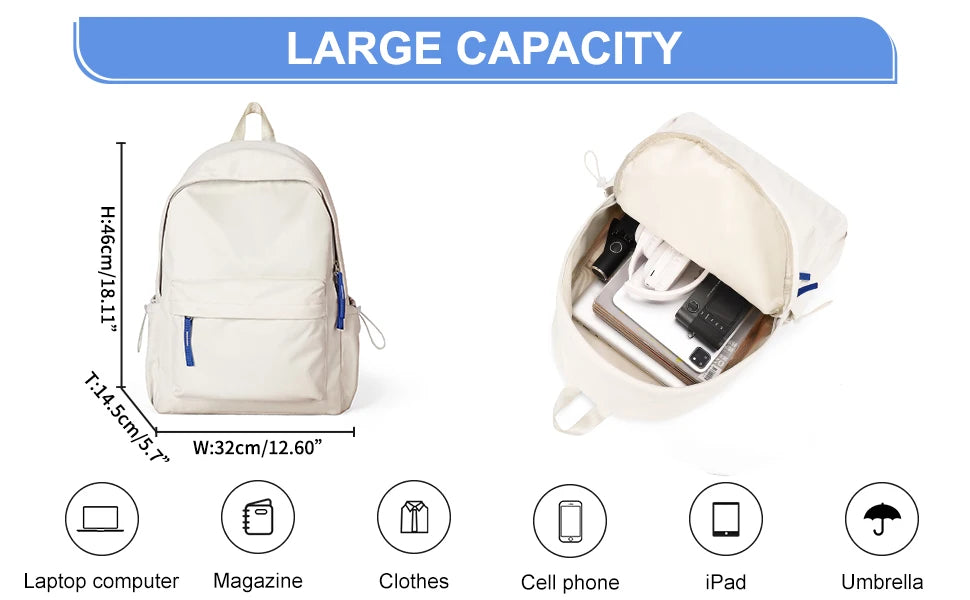 School Bag for Girl Leisure School Backpack for Boys Teens Student Bookbag Travel Kawaii Cute Backpack Nylon Children's Rucksack