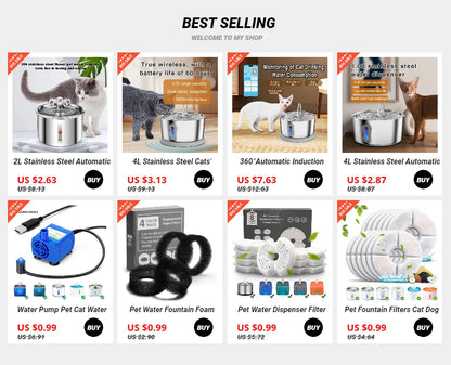 4.0L Stainless Steel Water Fountain For Cat With App Control Smart Automatic Intelligent Pets Water Dispenser Cats Dogs Products