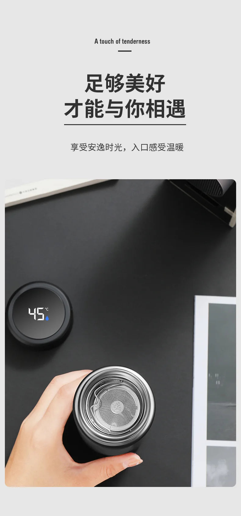 2024 New Temperature Display Thermos Keeps Cold And Heat Thermal Bottle Stainless Steel Thermos For Baby Children Kids Terms