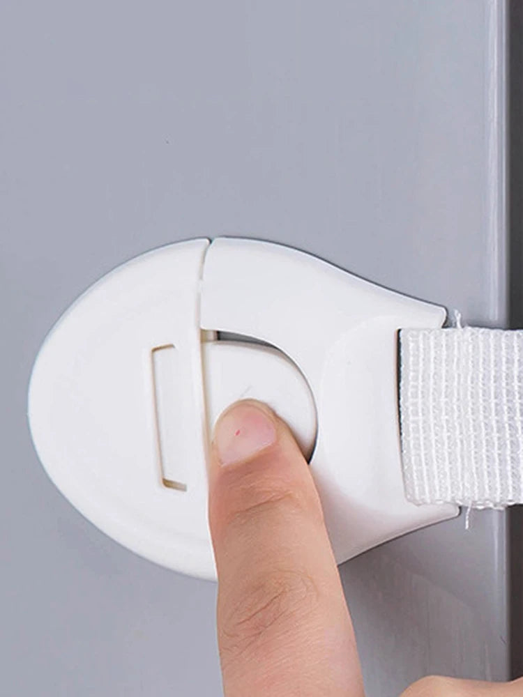 10PCS Baby Anti-Pinch Hand Safety Protection Cloth Lock Drawer Refrigerator Cabinet Door Multi-Functional Ribbon Lock Buckle