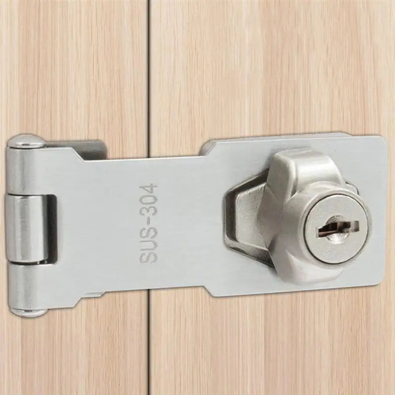 Cabinet Door Locks Stainless Steel Heavy Duty Hasp Locking Latch File Cupboard Drawer Showcase Cabinet Keyed Security