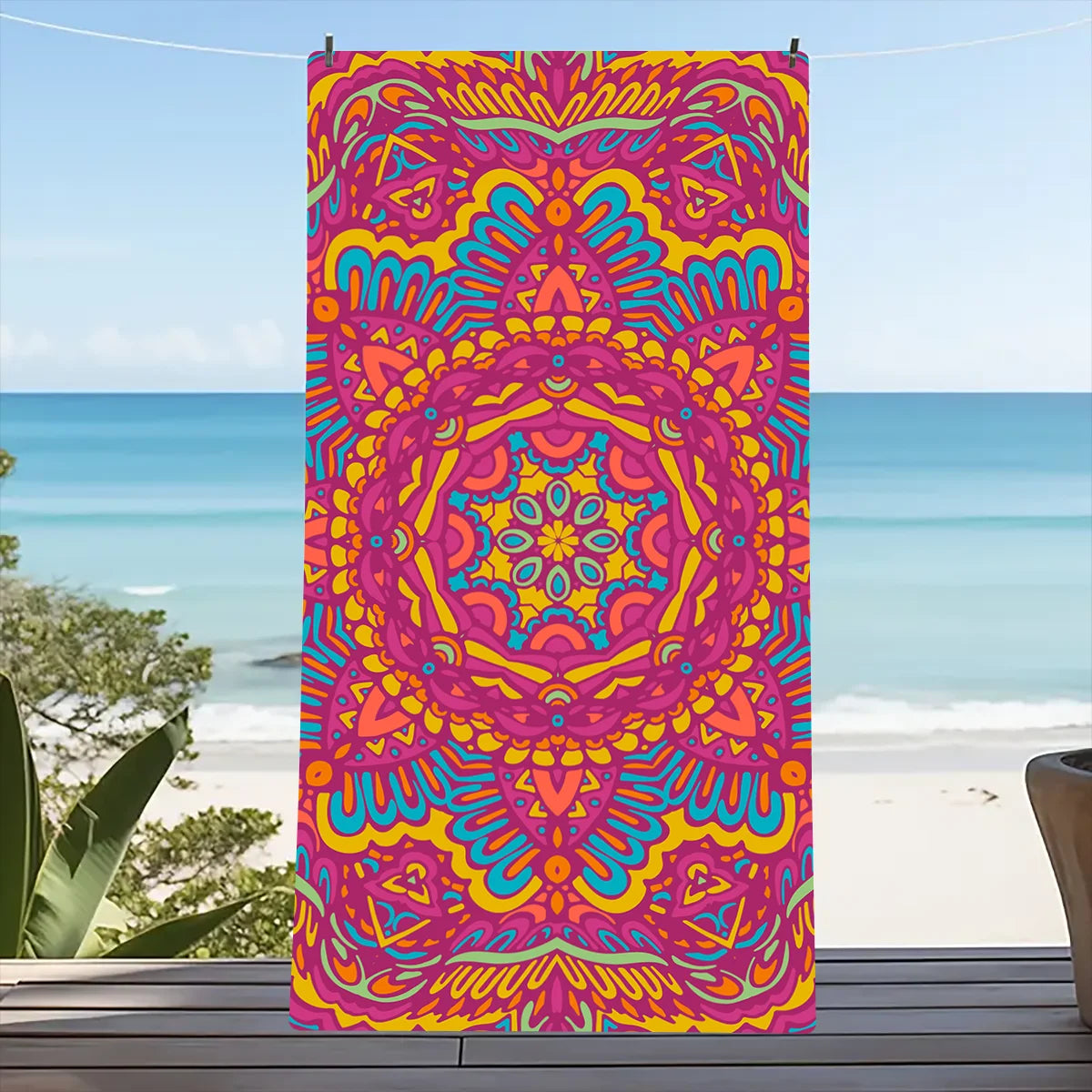 1PC Beach Towel Boho Design Bath Towels Extra Large Sand Free Quick Dry Travel Towels Gifts For Yoga Sports Adults