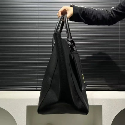 Ladies' fashionable vegan leather oversized handbag with large capacity, simple and versatile shopping bag