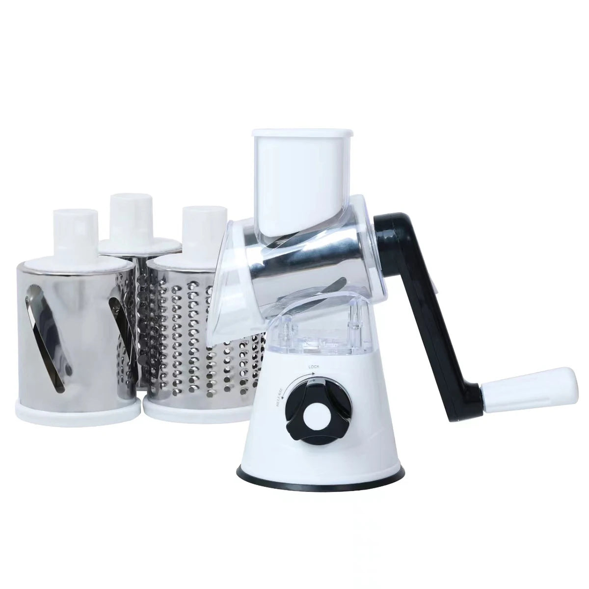 Multifunctional Vegetable Slicer Shredder Cutter Tool 3 Sharp Drums Manual Hand Operated Grater Cheese Peanut Cookie Chopper