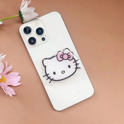 Sanrio Hello Kitty Phone Socket Holder Kawaii Anime Finger Grip Bracket For Iphones Desktop Holder Back Sticker Gift