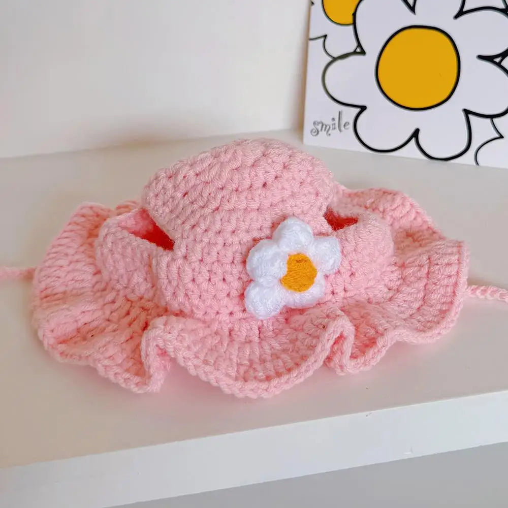 Handmade Pet Hat Pet Party Cosplay Headwear Puppy Kitten Knitted Hat Pet Headgear Decoration Pet Product Funny Pet Accessories