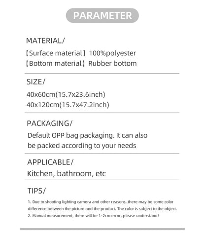 New Slip Absorbent Kitchen Mat Quick Drying Living Room Carpet High Quality Absorbent Anti Fall Rugs Anti Oil Stain Floor Mats