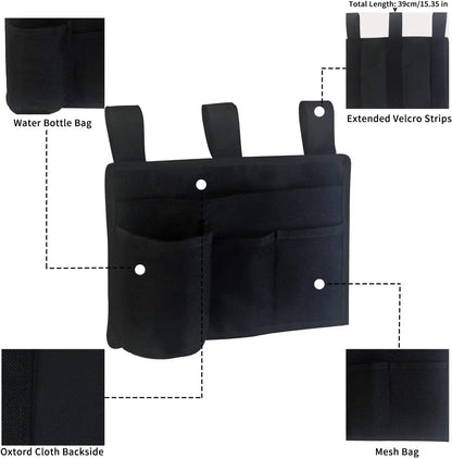 Bedside Caddy Storage Bag Multi Pockets Hanging Bag Bed Accessories Organizer Gadget Oxford Cloth for Dorm Bunk Hospital Book