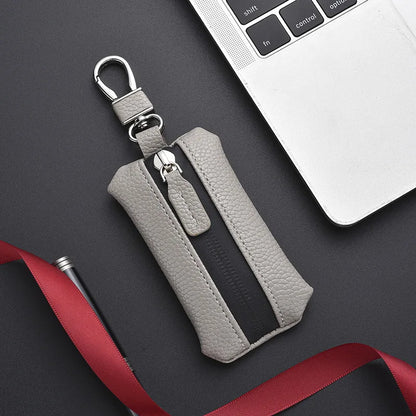 Unisex PU Leather Key Case for Car Key Wallet Pocket Key Holder Organizer Pouch Key Organizer Large Capacity Zipper Key Bag