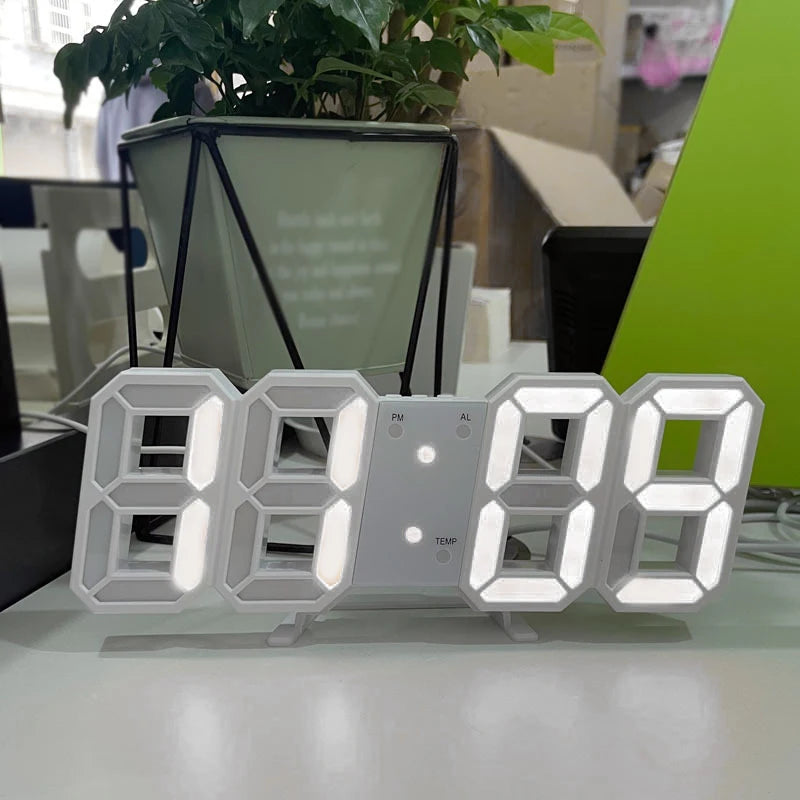 3D Digital Silent Clock Luminous Desktop Alarm Clock Digital Wall Clock Simple Clock Ornament
