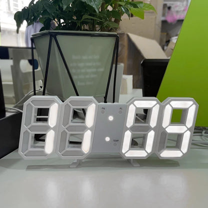 3D Digital Silent Clock Luminous Desktop Alarm Clock Digital Wall Clock Simple Clock Ornament