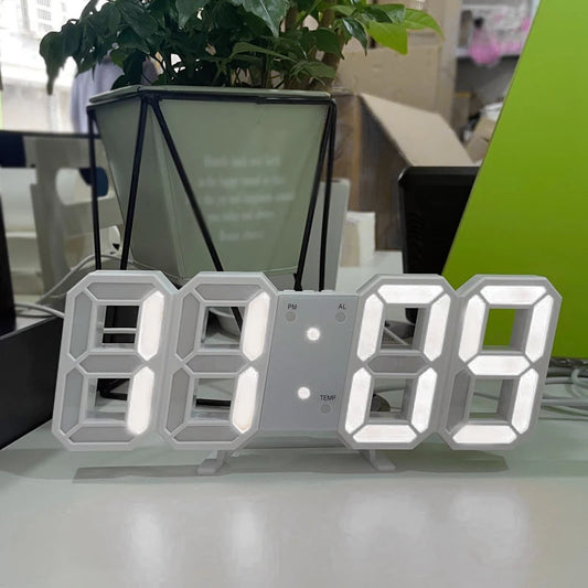 3D Digital Silent Clock Luminous Desktop Alarm Clock Digital Wall Clock Simple Clock Ornament
