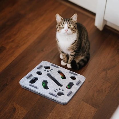 Interactive Educational Toys For Indoor Cat Tease Box Cat Puzzle Toy Felt Puzzle Box Sports Entertainment Hunting Cat Toys