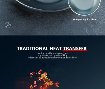 Flat Bottom Wok Pan 13.5" Woks And Stir Fry Pans Blue Iron Cookware Traditional Chinese Cookware For Electric Induction Cooktops