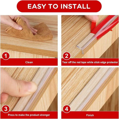 Table Edge Guard Furniture Corner Protector Strip Self Adhesive Transparent Kids Collision Proof Soft Bumper Baby Safety Guard