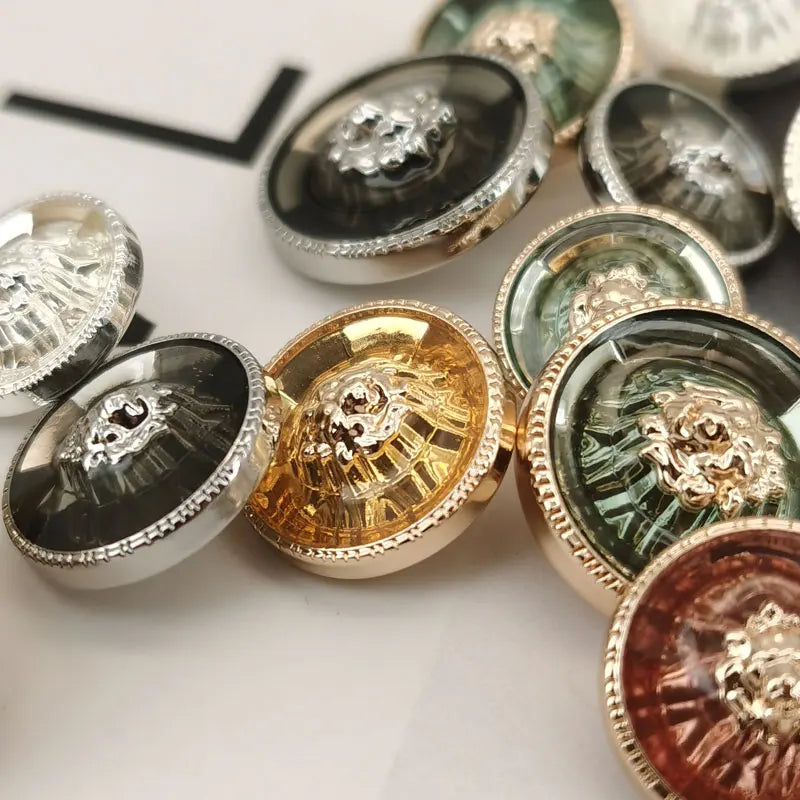 Luxury British Style Premium Metal Buttons for Coats & Fashion Apparel High-Grade Resin-Metal Combination 16/18/21.5mm 6pcs