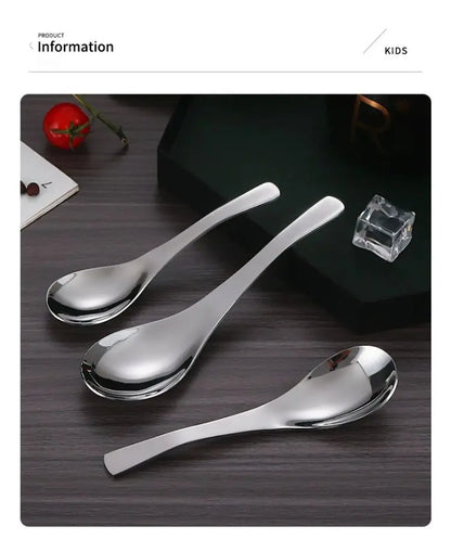 5pcs Stainless Steel Spoon Spoon Household Creative Stainless Steel Tablespoon Soup Spoon Small Spoon Spoon Children Dinner