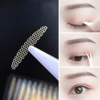 240Pcs Invisible Double Fold Eyelid Tape Sticker Lace Nature Clear Beige Stripe Self-adhesive Natural Eye Makeup With Tools
