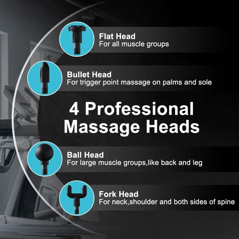 Portable Deep Tissue Massage Gun with U-Shaped Handle for Neck Back Shoulder Leg Pain Relief Home Gym Travel Use