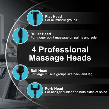 Portable Deep Tissue Massage Gun with U-Shaped Handle for Neck Back Shoulder Leg Pain Relief Home Gym Travel Use