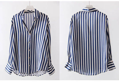 Office Wear Women Shirts Satin Blouse Luxury Pink Long Sleeve Formal Shirts Female Button Silk Tops For Women Elegant All-Match