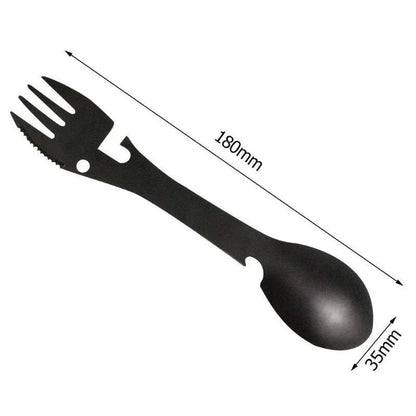 Outdoor Survival Tools 5 in 1 Camping Multi-functional EDC Kit Practical Fork Knife Spoon Bottle/Can Opener Camping Hiking Gear