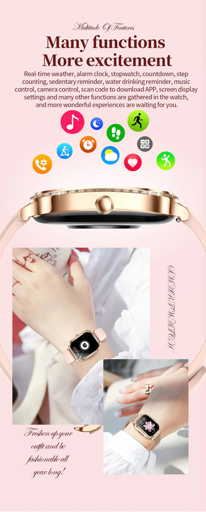 LIGE Fashion Ladies Smartwatch Women's Health Bluetooth Call Waterproof Watches Health Sports Best Friend's Smartwatch Adult