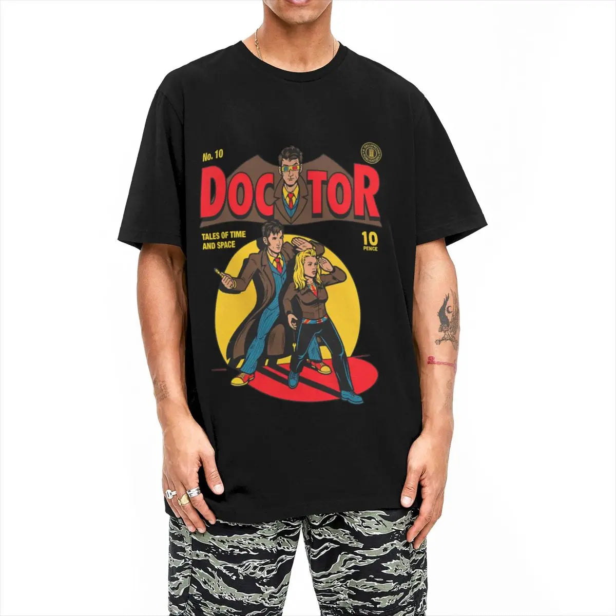Mens T-Shirt Doctors Who T Shirts Harajuku Godfather Doctors Summer Tees Funny Loose Cotton Tops Plus Size 6XL