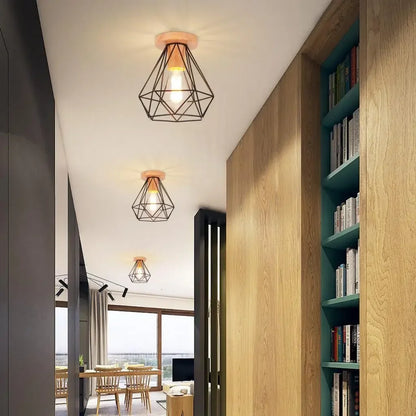 Led Lights for Room  Lamps for Living Room Wood Art Wood Light Modern Simple Retro Ceiling Light Entrance Lighting