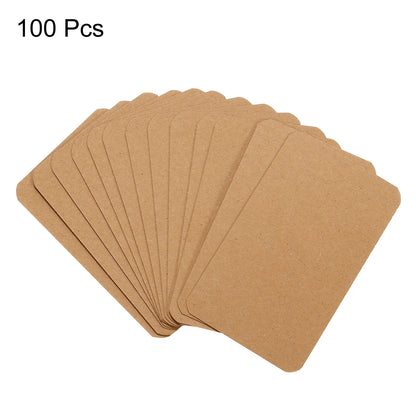 100Pcs 90x54x0.3mm Kraft Paper Card Blank Business Card Message Note Thank You Card Writing Card Label Bookmark Learning Card