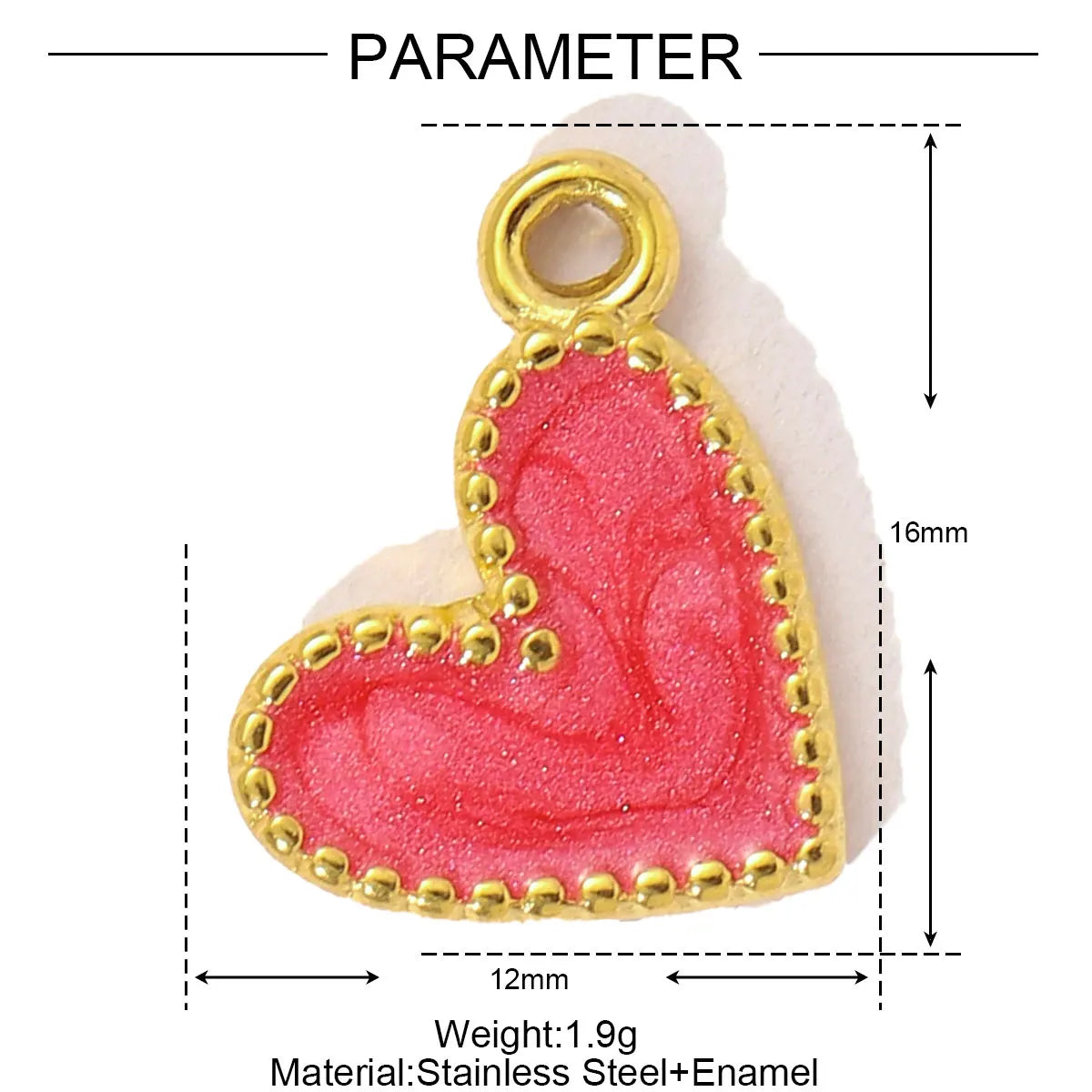 3pcs/Lot Sweet Gradient Enamel Rose Stainless Steel Diy Charm Women Rainbow Flower Waterdrop Necklace Pendant Love Heart Jewelry