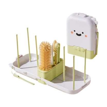 Silicone Baby Bottle Brush Set Soft Bristles Flexible Cup Cleaning Brushes with Storage Box Feeding Bottle Cleaners Home Use