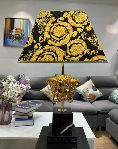 Modern LED Natural Marble Base Hardware Modern Light Luxury Bedside Lamp Decorative Lamp