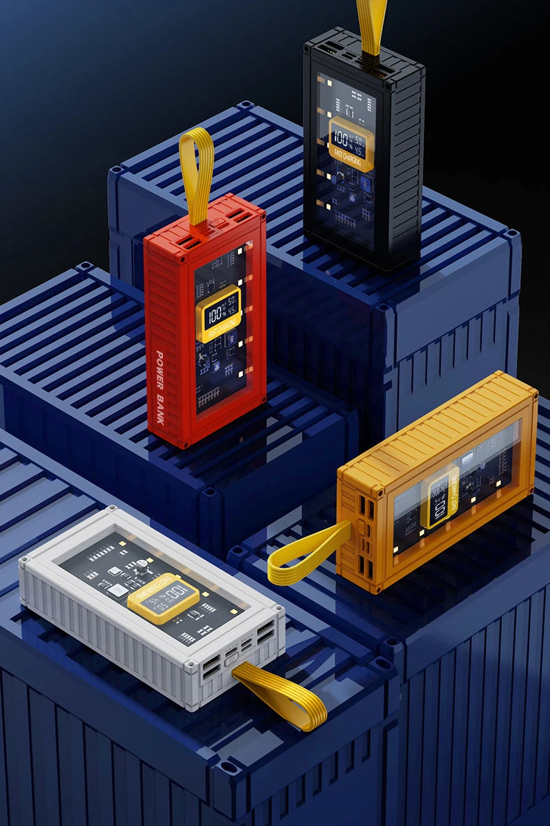 30000mAh 50000mAh 120W Fast Charging Transparent Power Bank 200000mAh Large-capacity Mobile Power Supply BCAK  Mobile Phones