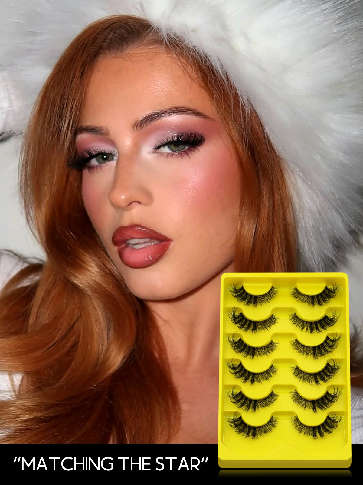GROINNEYA Cat Eye Lashes Natural Look Mink Eyelashes Natural Look Faux Mink Wispy Soft Natural Clear Band Lashes Makeup