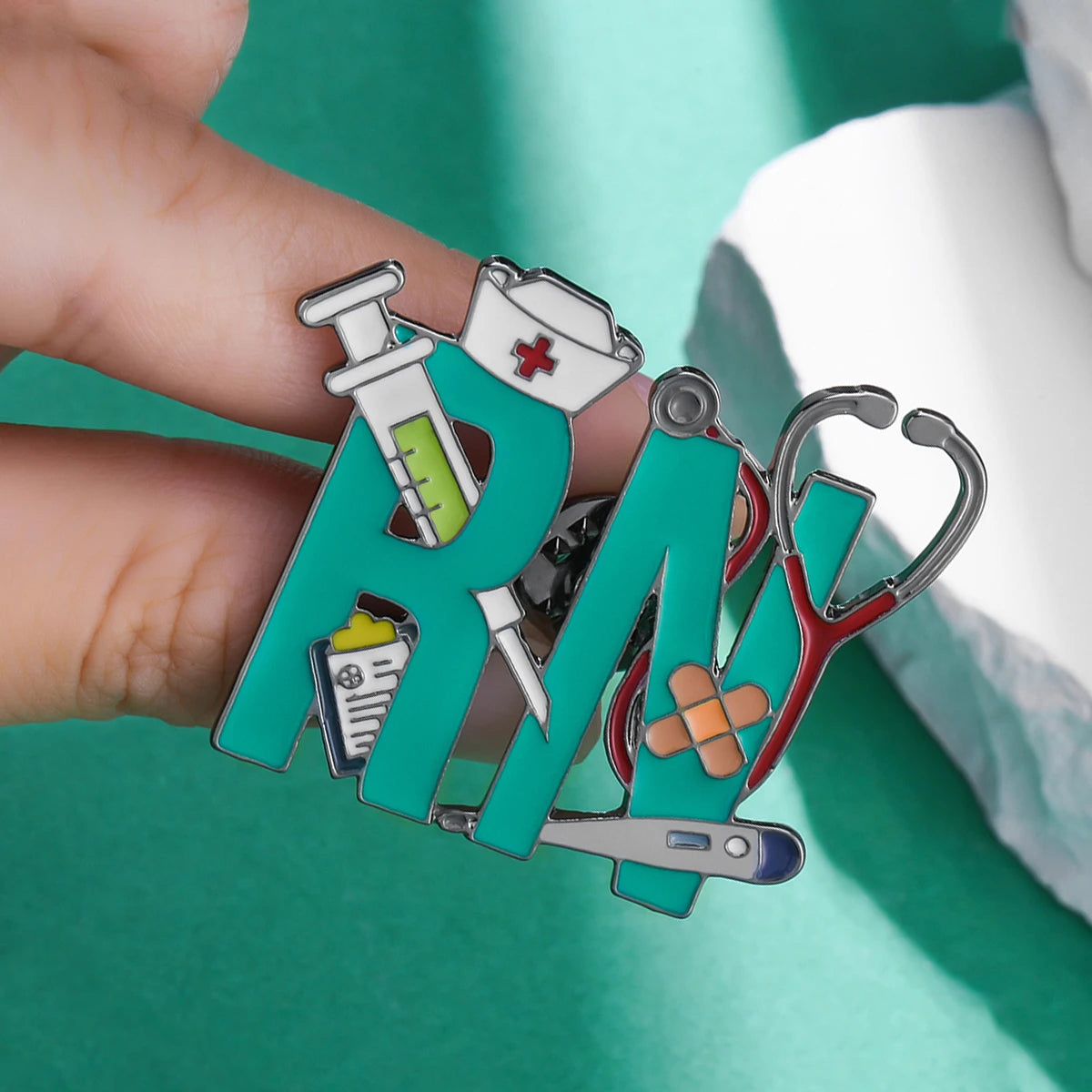 Creative RN MD Coloful Enamel Pin Brooch Medical nursing Lapel Lanyard Bag Badge Jewelry Accessories Gift for Nurse Doctor
