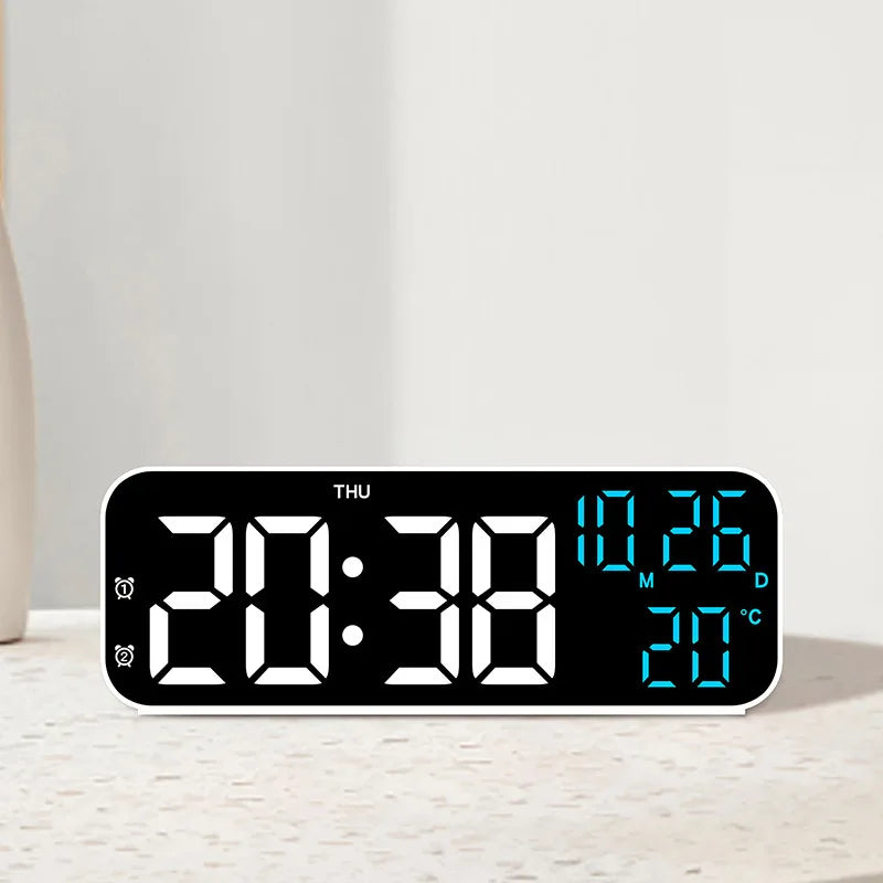 Electronic Clock Simple Sound Control Alarm Clock Multi-function LED Clock Multi-group Alarm Clock Temperature Display