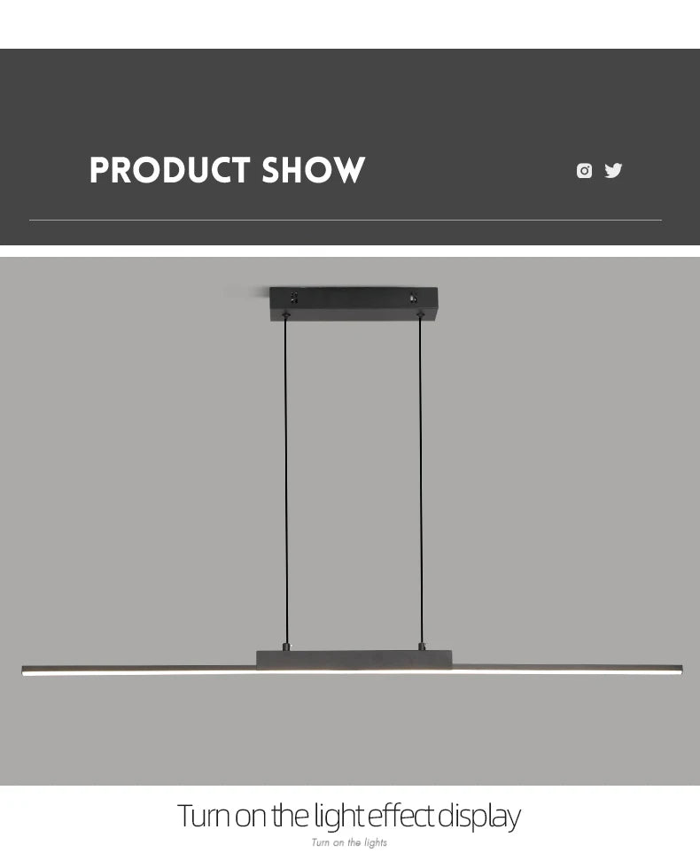 Dining hanging Chandelier  Modern Strip Pendant  Light For Kitchen Office Bedroom Hang Light Home Décor Lighting Fixtures