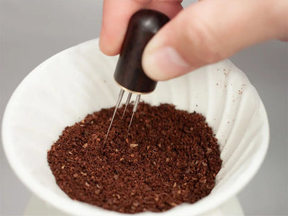 Espresso Coffee Stirrer Coffee Stirring Tool Coffee Powder Stirrer Needle Distributor Wood Handle Barista Hand Distribution Tool